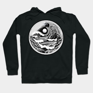 Mystic Tides: Moonlit Surf Hoodie